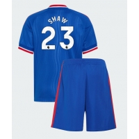 Manchester United Luke Shaw #23 Bortatröja Barn 2026-27 Kortärmad (+ Korta byxor)